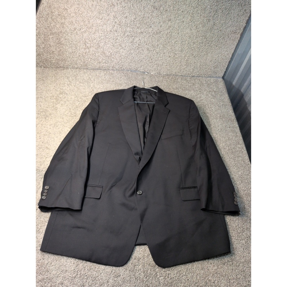 Lauren Ralph Lauren Mens 100% Wool 2-Button Blazer Jacket Black Made in Canada‎